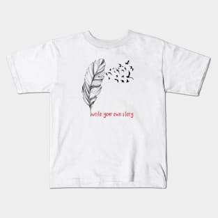 Write Your Own Story Slogan, Women's T-Shirt, Feather & Birds Graphic Tee, Kids T-Shirt